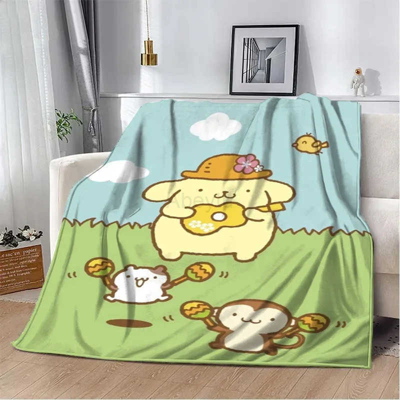 Sanrio 31 Style Pom Purin Cartoon Flannel Fluffy Soft Blankets for Children Plush Sofa Office Quilt Picnic Thin Blanket Gift H251201