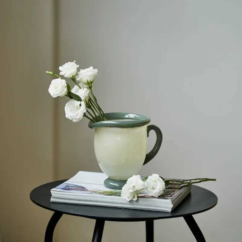 Creative Luxury Single Ear Dual Color Vase Countertop Dining Table He Soft Decoration Display Ornaments Y251201