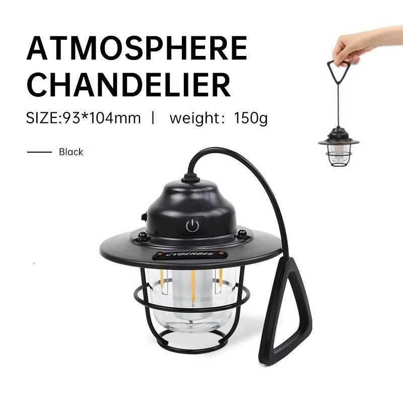 Runtime Vintage Camping Lantern - IPX4 Waterproof Outdoor Tent Light Portable Emergency Light with Warm White Ambient Light M251201