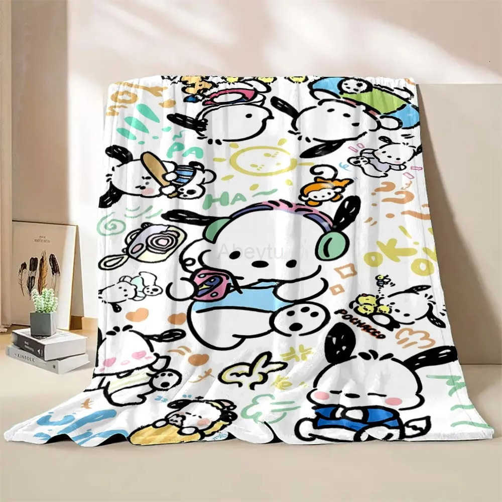 Sanrio Dog Pet Pochacco Blanket Flannel Fluffy Throw Camping Blanket for Children Sofa Throw Blanket Modern Fashion Gift H251201