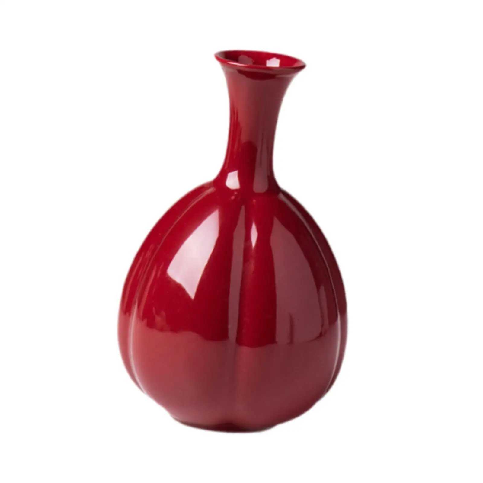Red Ceramic Vase Decorative Vases Creative Flower Vases for Entrance Bookshelf Farmhouse Ceramic Red Vase Creative Living Ro Y251201