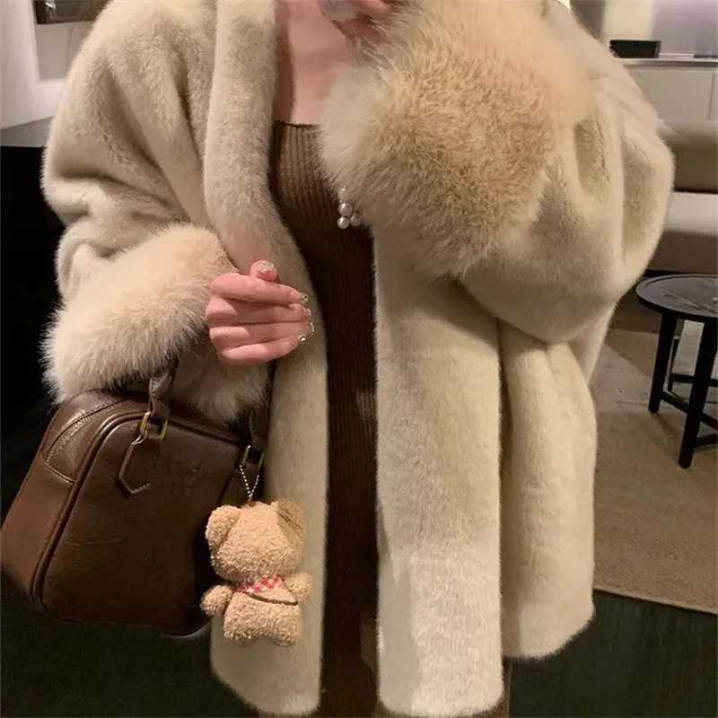 2025 Autumn And Winter New Environmentally Friendly Faux Mink Fur Coat Womens Socialite Style Loose Fit fashionable coatT251201