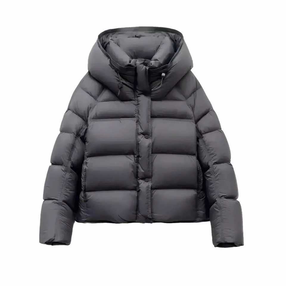 2025 New Women Cotton Padded Jacket Winter Short Hooded Loose Cotton Coat Korean Women Parkas Coat Solid Outwear Women PufferT251201