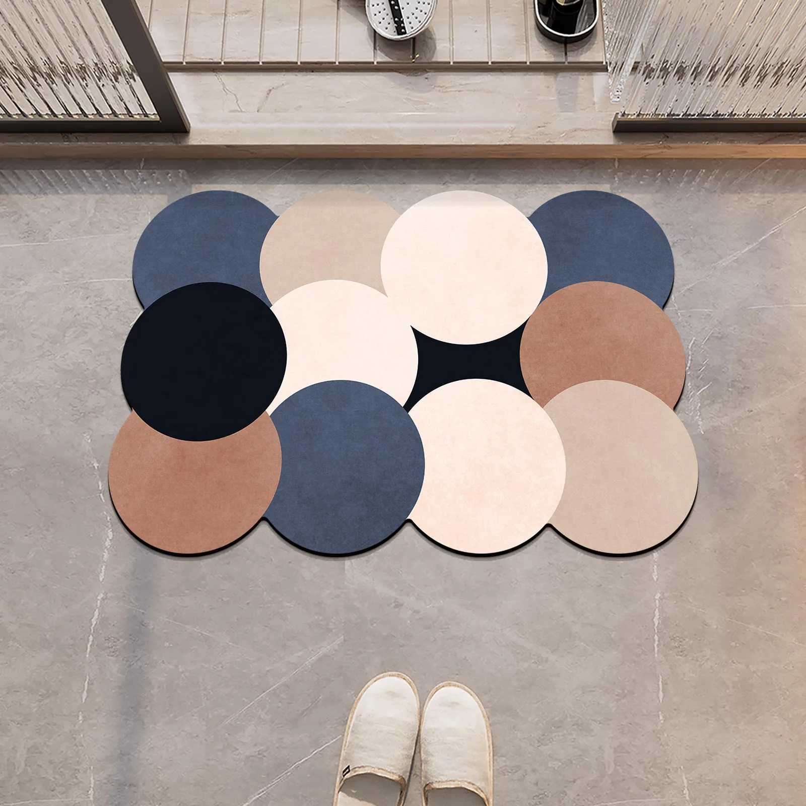 Luxury Stone Bath Mat Bathro Absorbent Foot Mats Quick Dry Non-slip Shower Carpet Toilet Rugs Doormat Washable H251129