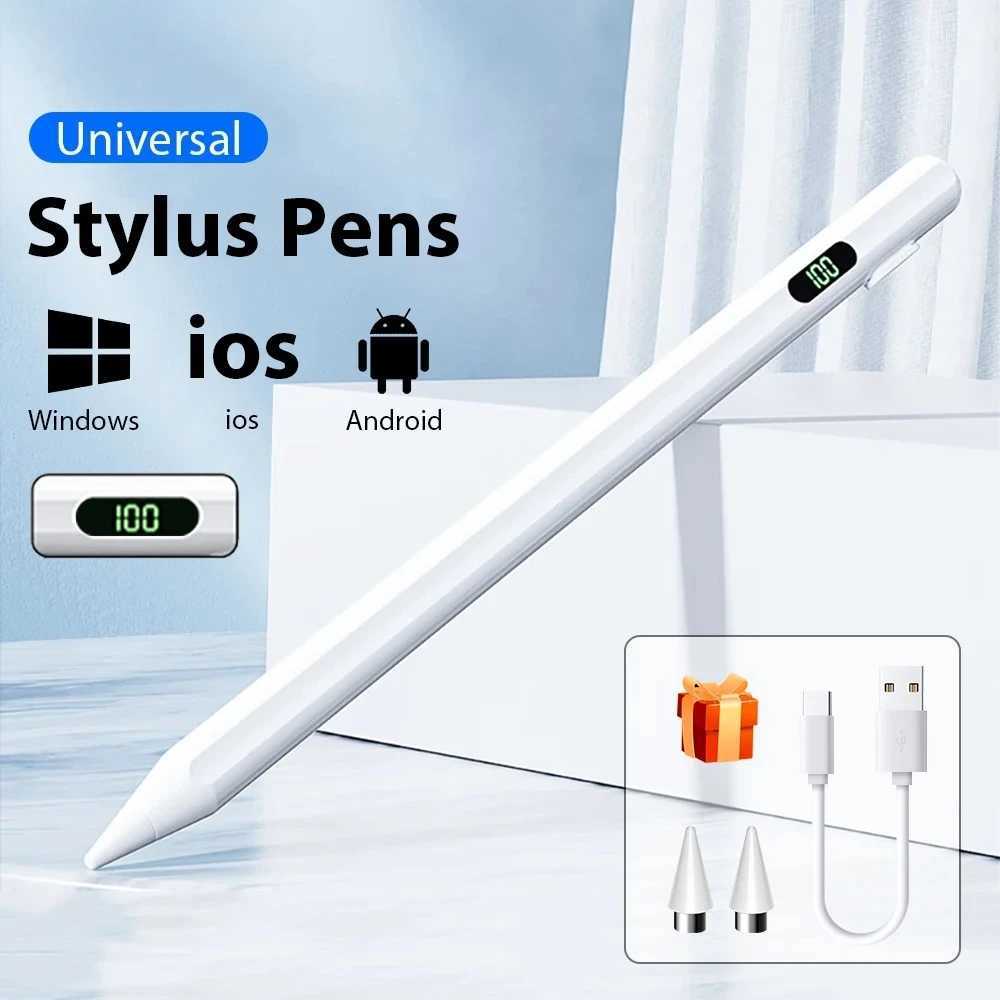 Universal Stylus Pen With LED Digital Power Display For iPad Tablet Pen For Android IOS Windows Touch Pen C251201