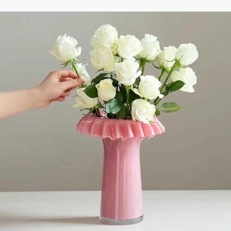 Leaf Vase Decorative Vase Art Flower Vessels Living Ro Flower Arrangement Dried Flower Vases Ornament Y251201