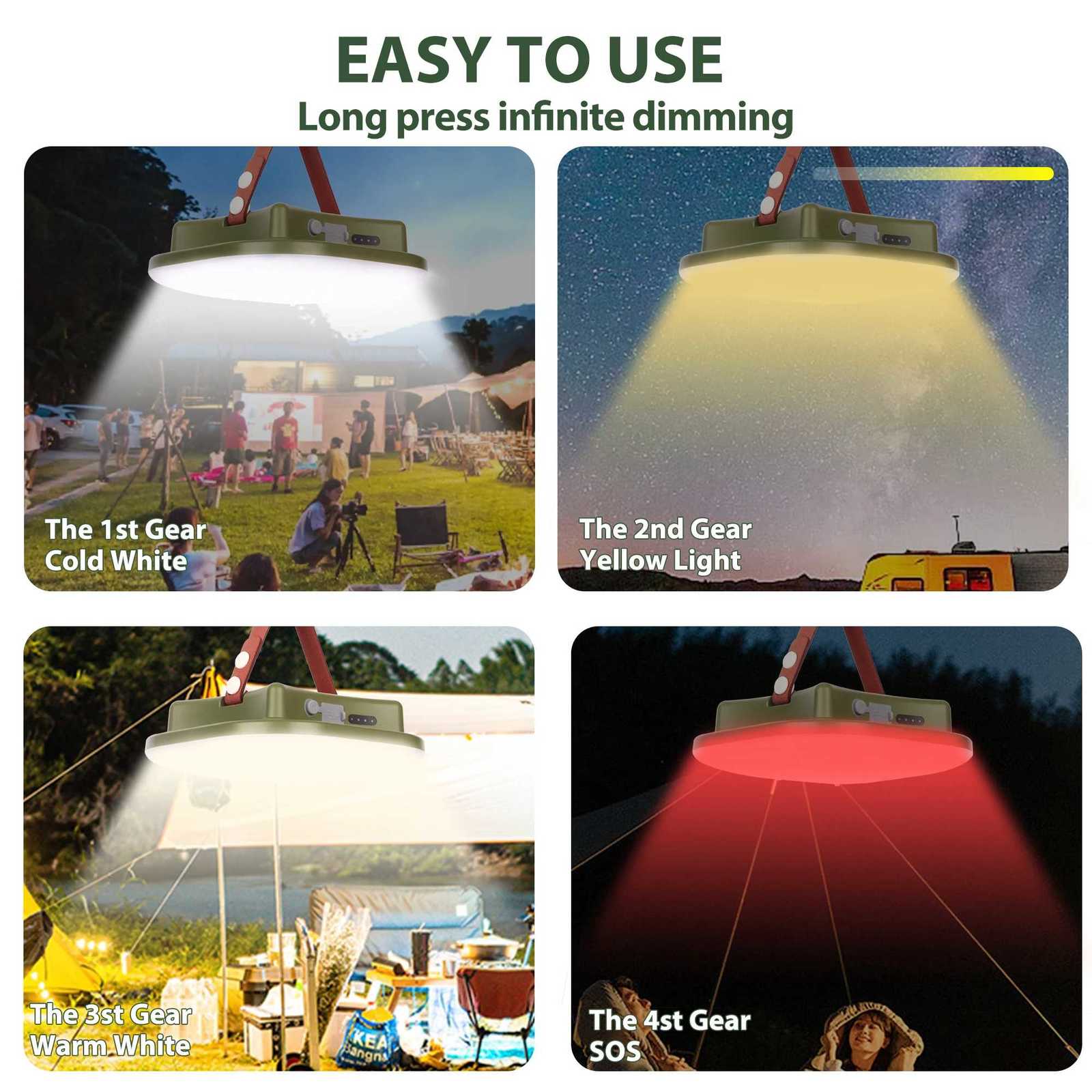 MOSLIGHTING13500maH LED Charging Camping Light With Magnet Portable Torch Fashion Tent Lamp Work Maintenance Emergency Lighting M251201