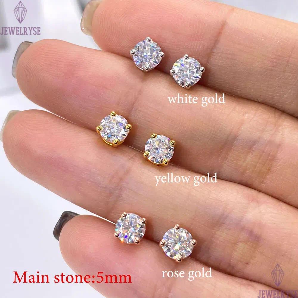 Sier Classic Moissanite Earring Wholesale VVS Clarity Daily Wear Studs for Ladies D Color