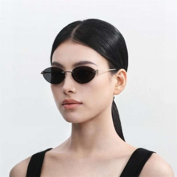 Designer New Frameless INS European and American Internet Celebrity Same Style Leopard Leg Oval CT0504S Sunglasses