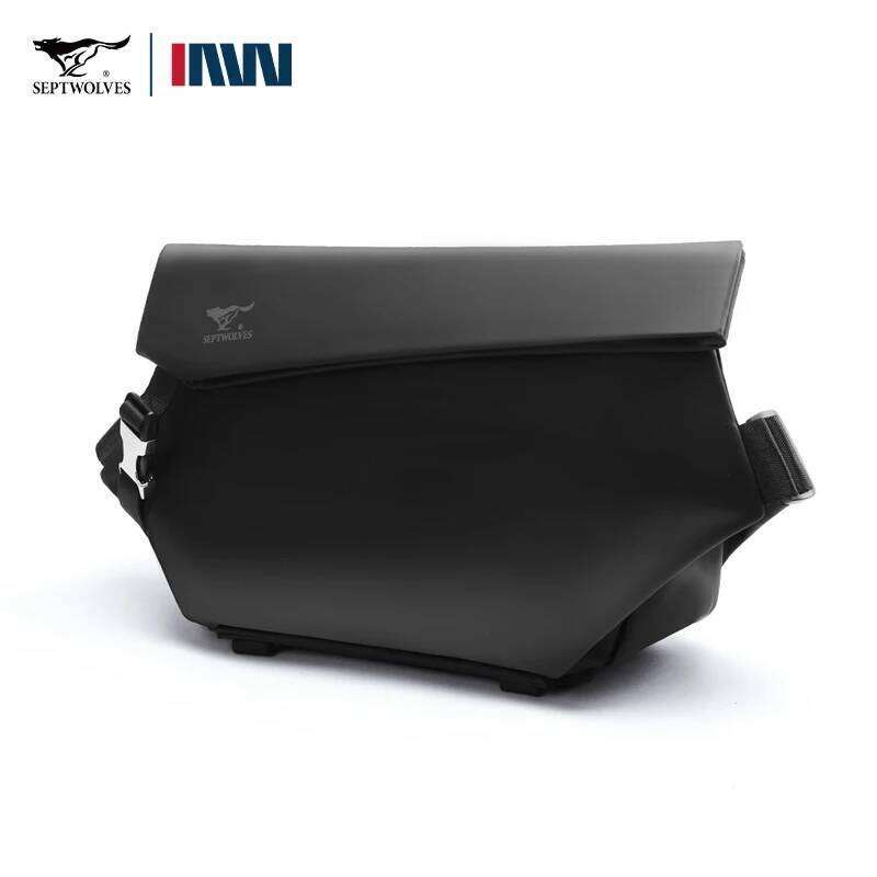 Famous Brand Luxury Bag Designer Septwolves Urban Fashion Magnetic Buckle Shoulder Men Black Waterproof Irregular Shape Sport Travel Crossbody Messeng
