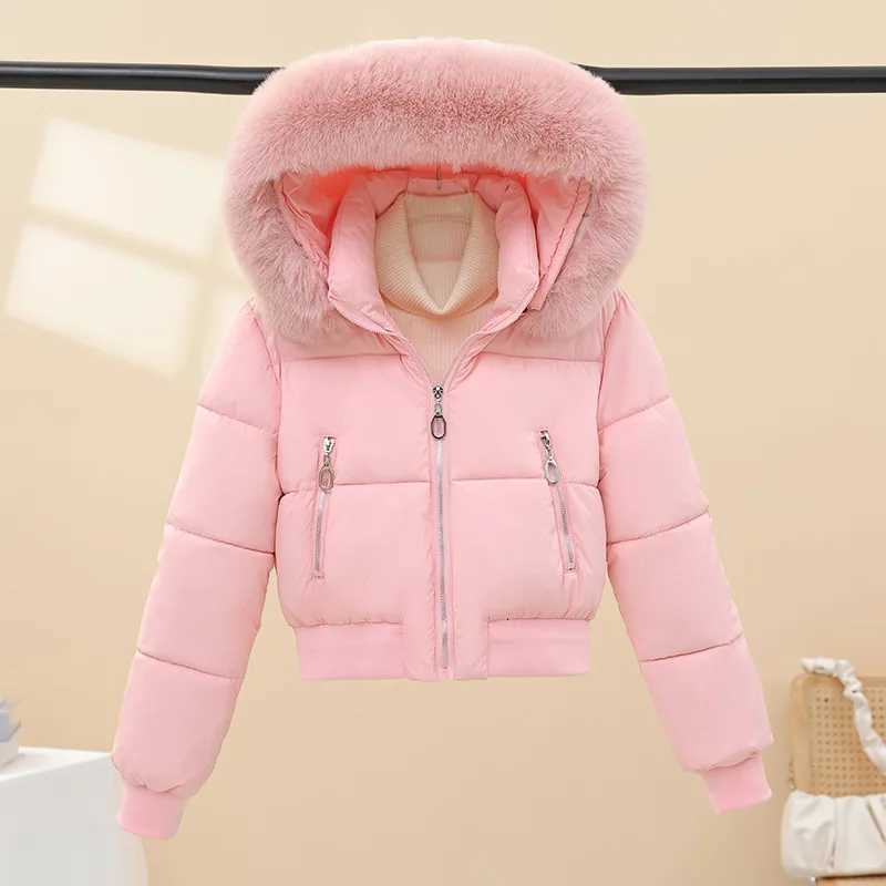 2025 New Autumn and Winter Keep Warm Jacket with Fur Hat Thick Cotton Coat Cotton Coat Parker Short Coat Trend British StyleT251201