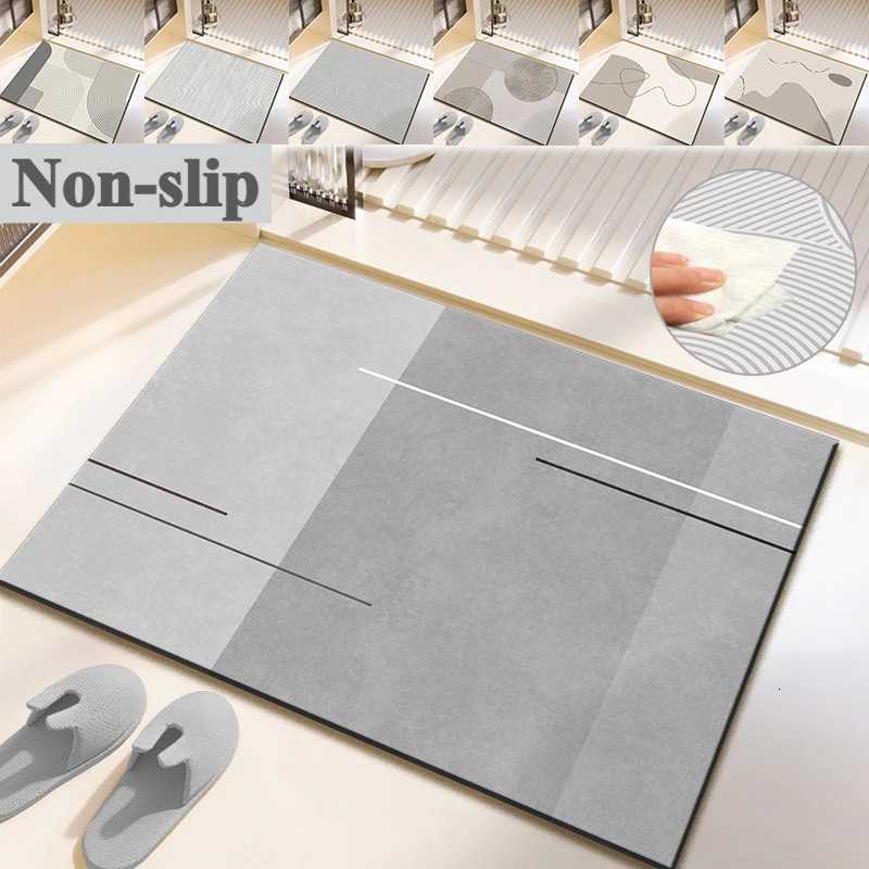 Simple Style Diatite Mats Bathro Anti Slip Foot Mat Super Absorbent Quick Dry Bathtube Carpet Toilet Rug Doormat Washable H251129