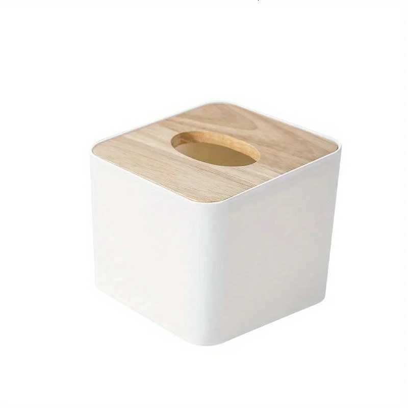 Square covered European style thick tissue box for he living ro creative napkins with lid and drawer box wooden storage bo H251201