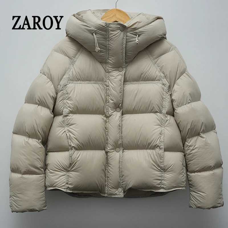 ZAROY Women Winter Jacket Thicken Warm Hooded Cotton Parkas Korea Solid Versatile Casual Short Coat Snow Outerwear T251201