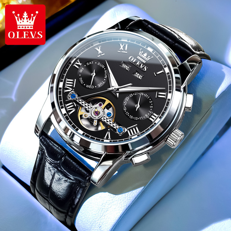 OLEVS Designer Outdoor Men's Sports Luxury Waterproof Fashion Fully Automatic Mechanical Watch Business Skull Classic Luxury Watch Free Shipping 