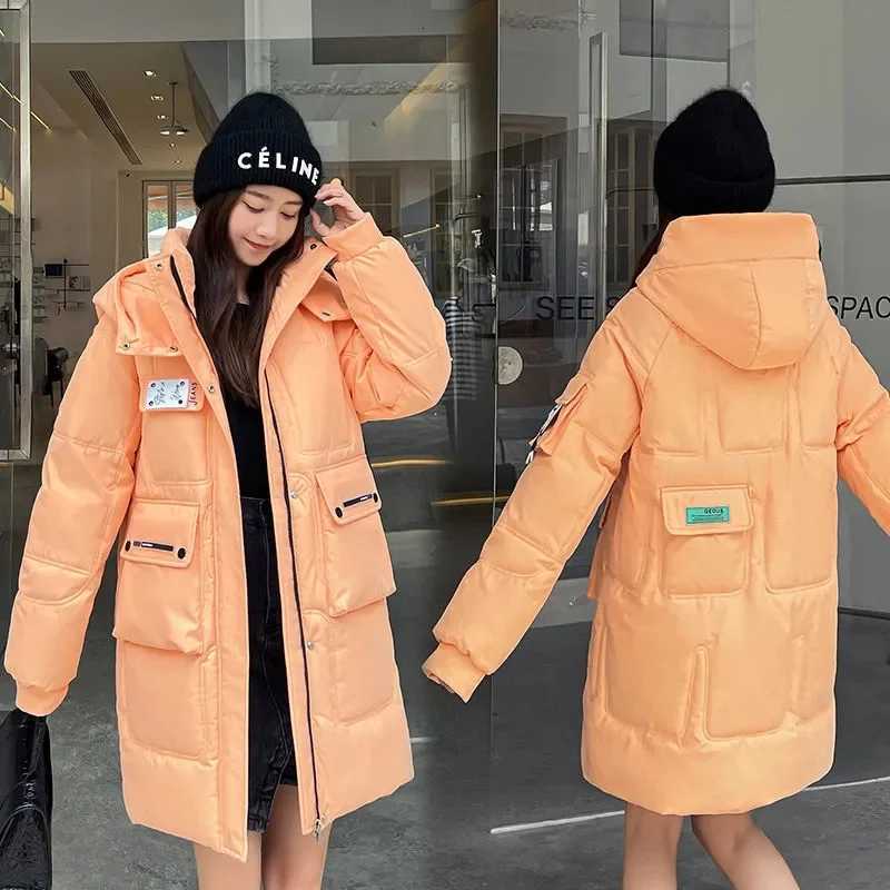 2025 New Womens Jacket Parka Hooded Long Parkas Coats Casual Thicken Snow Wear Jackets Cotton Padded Winter Warm OutwearT251201