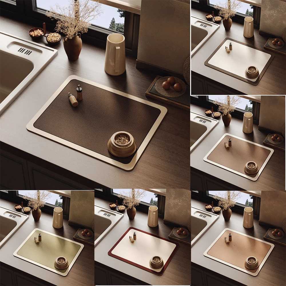 Minimst Premium Kitchen Counter Drying Mat Solid Color Quick-Dry Absorbent Rubber Sink Bar Mat Non-Slip Table Mat Y251201