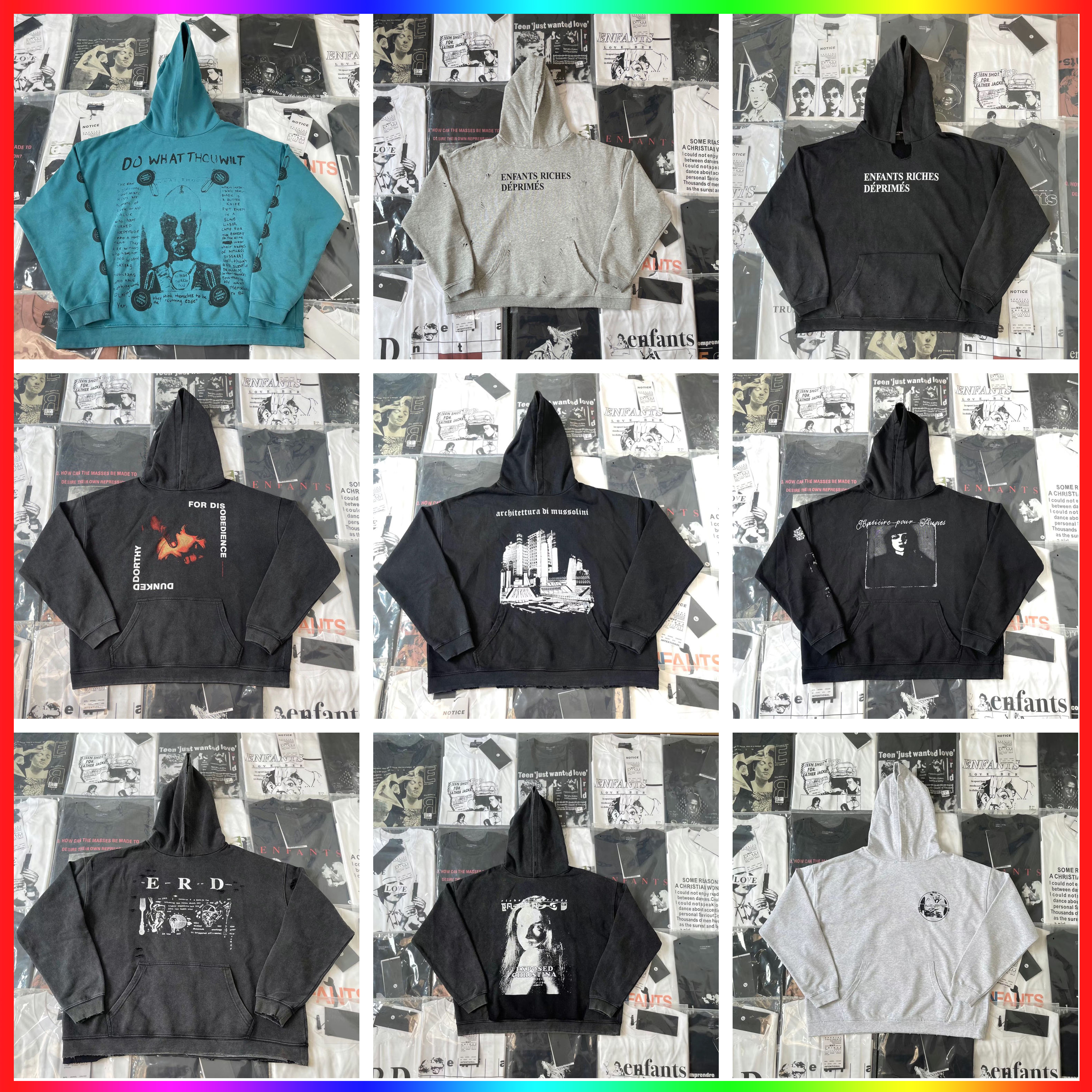 Top quality ERD Hoodie designer Men's Hoodies Sweatshirts Winter Retro Washhole Black Classic Letter Crack Printed Oversized Sweater Mens Wealthy Short Hoodie