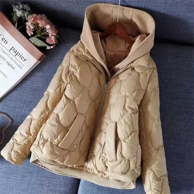 2024 New Korean Winter Jacket Women Parkas Hooded Thick Down Cotton Padded Parka Female Jacket Short Coat Slim Warm OutwearT251201