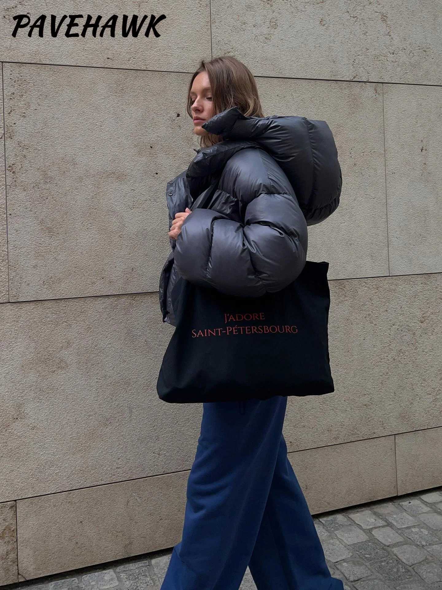 Winter Quilted Jacket Women Hooded Thick Warm Solid Streetwear Zipper Loose Down Parkas Streetwear Office Ladies Puffer OutwearT251201