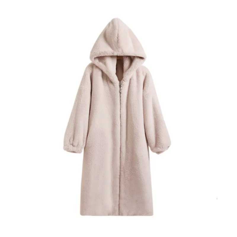Grunge Autumn Winter Womens Coats Faux Fur Thick Warm Casual Hooded Lamb Wool Cute Warm Top Womens ClothingT251201