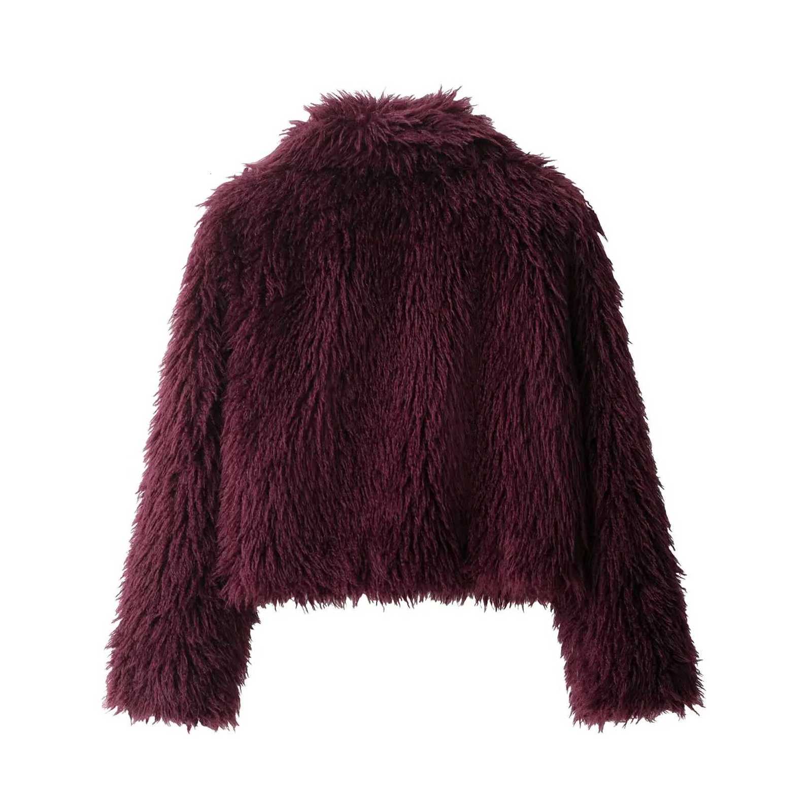 Women Elegant Faux Fur Coat Warm Fluffy Loose Long Sleeve Lapel Jacket Autumn Winter Fashion High Street Lady OuterwearT251201