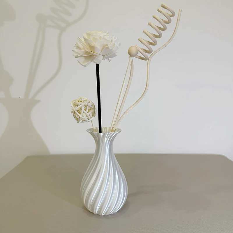 3D Printed Abstract Twist Vase 25cm Modern Nordic He Decor Artistic Flower Arrangement Centerpiece Scptural Decor he Y251201