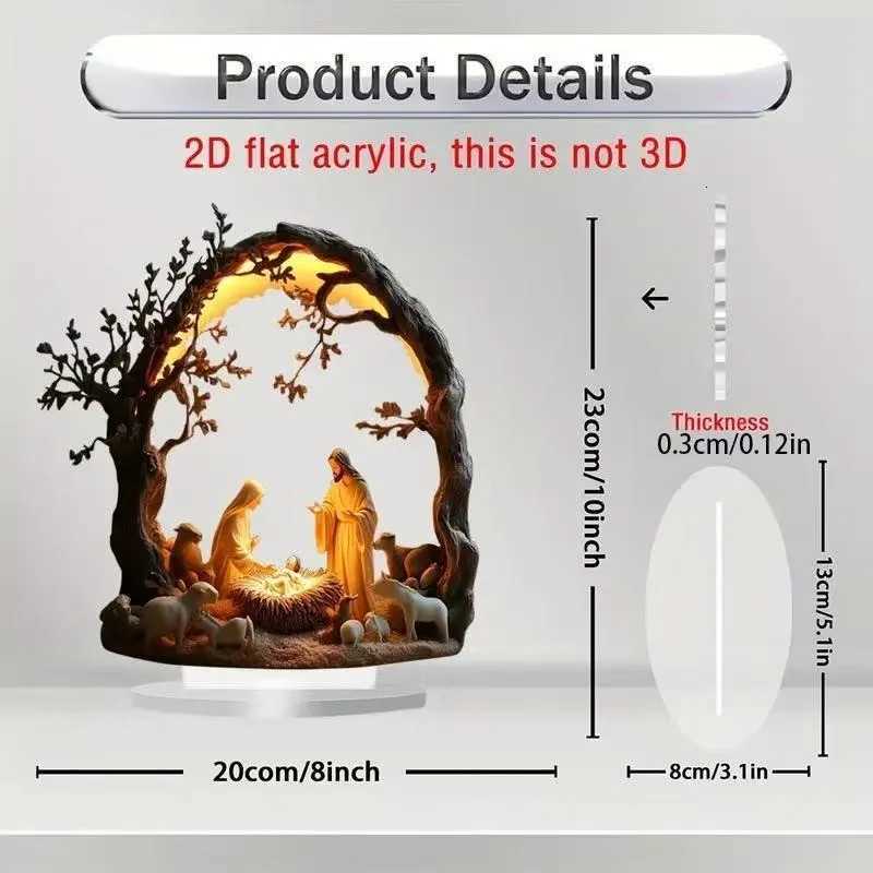 2025 New Nativity Jesus Birth Scene Xmas Table Centerpiece Accessory 2D Flat Acrylic for He Off Decoration Party Ornment H251129