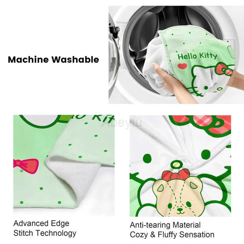 Sanrio Hot Hello Kitty Plush Blanket Bed Sheet Children Adult Soft Blankets Cartoon Aircondition Nap Blanket Spring Fluffy Quilt H251201