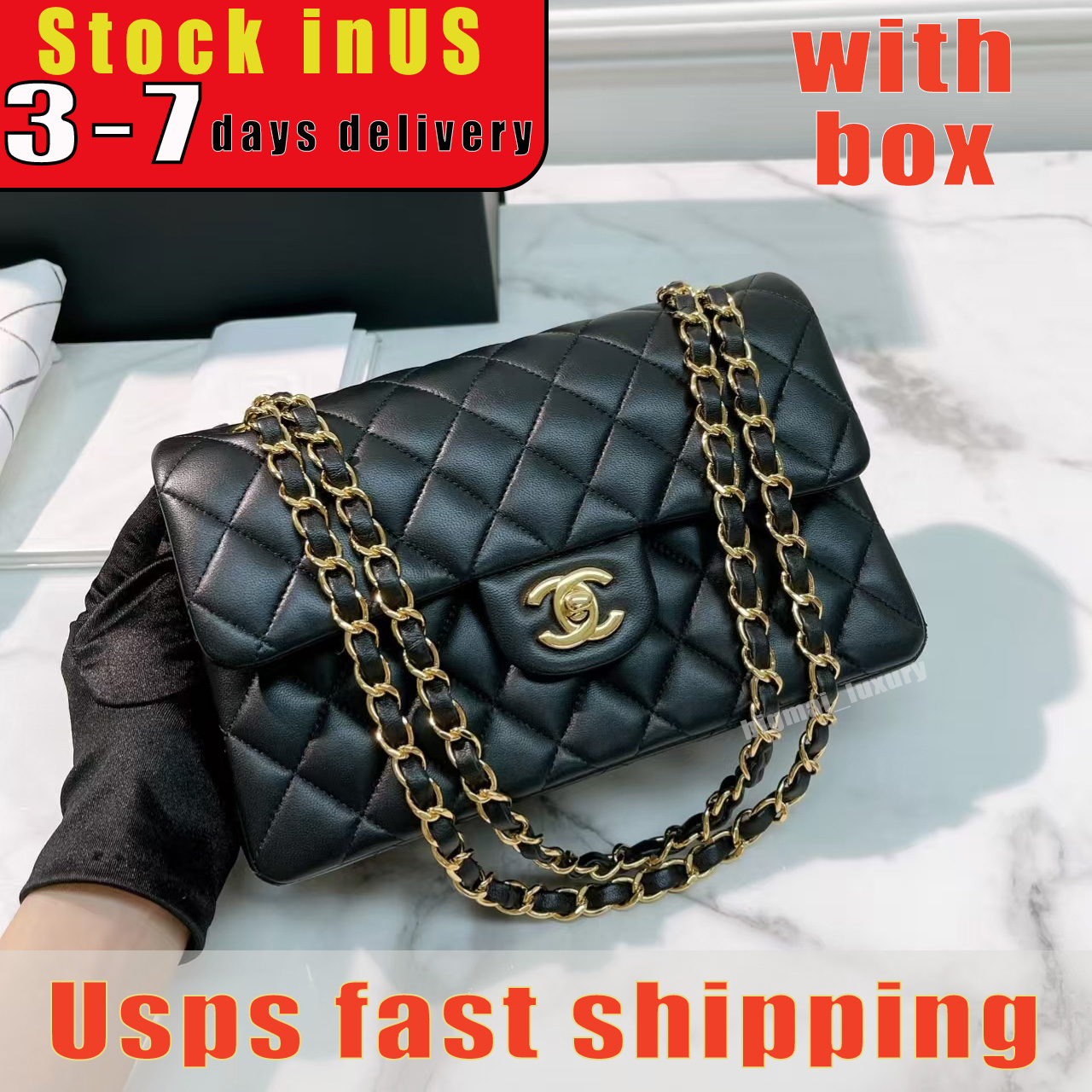 10A Top-Quality Designer Handbags Shoulder Bags Caviar cf luxury Classic tote bag Silver Gold Chain Leather And Metal Letter sheepskin Women's Fashion bag