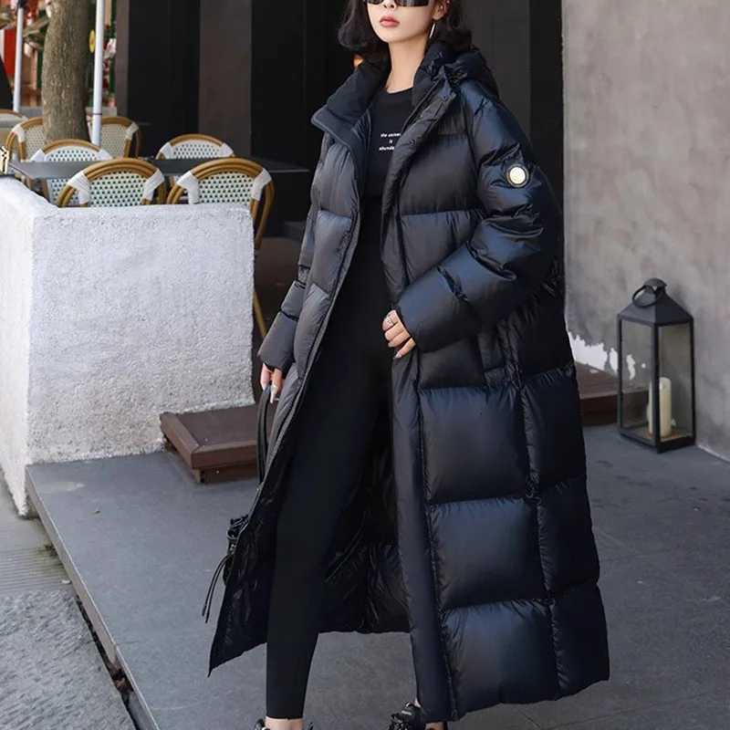 Winter Warm Hooded Loose High-Quality Thick Women Down Jacket 2025 New Temperament Solid Color Goose Down Women Down Jacket H491T251201