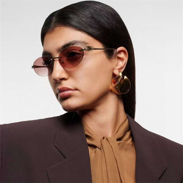 Designer New Frameless INS European and American Internet Celebrity Same Style Leopard Leg Oval CT0504S Sunglasses