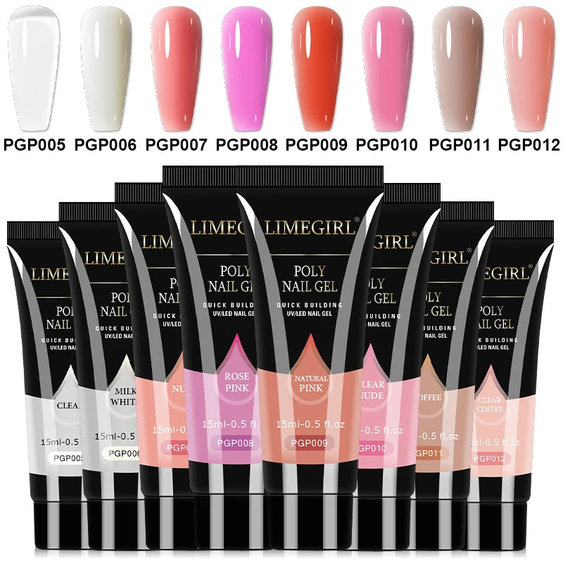 Poly Extension Gel Nail Set 8PCS 15ML Fast Builder Extension Gel Varnish for Manicure Salon 3D Art DIY Nail Extension Thickening 251201