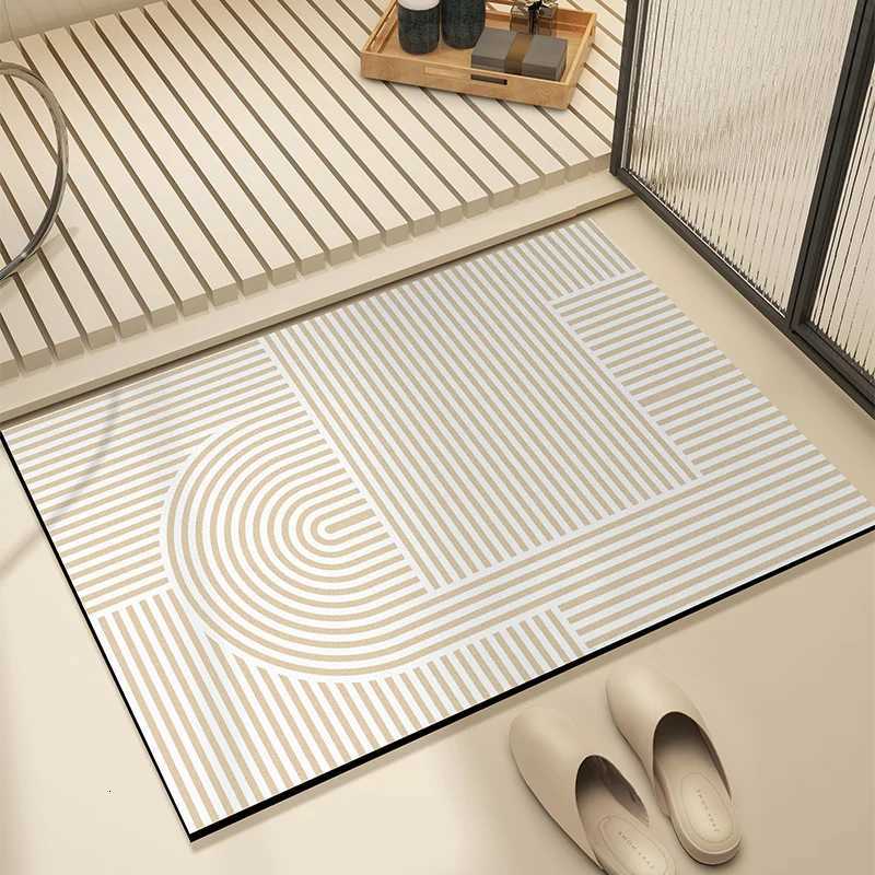 VIKAMA Bathro Floor Mat Silaite Clay Toilet Floor Quick-Drying Water Absorbing Anti-Slip Carpet Rug He Decoration H251129