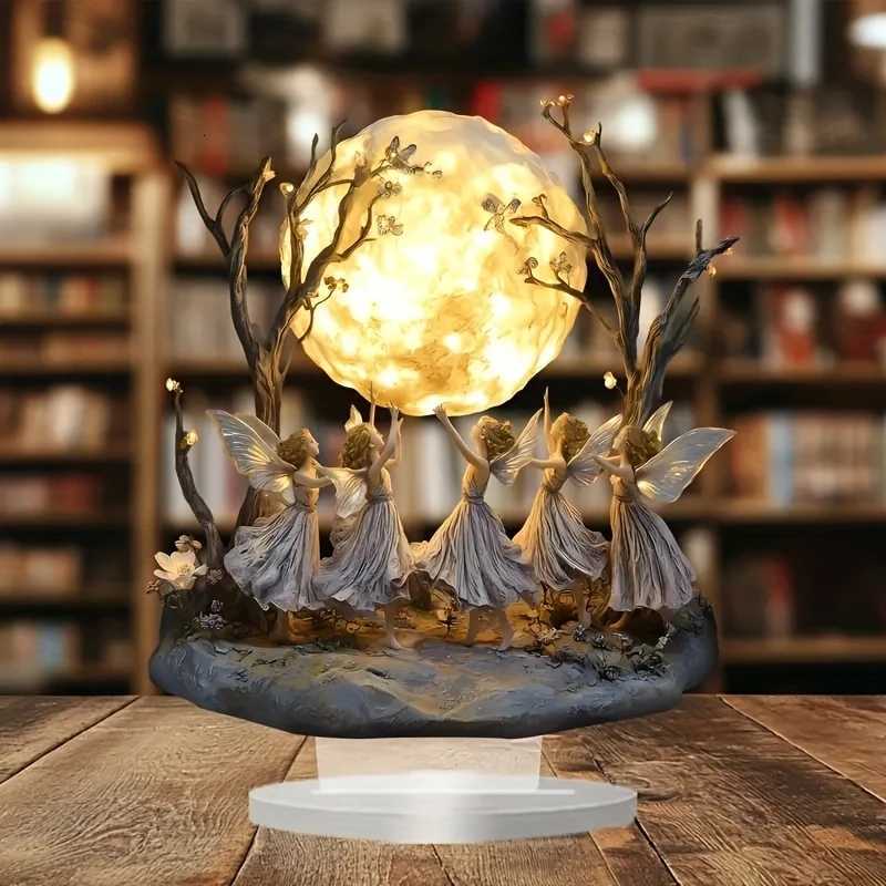 1 Piece 2D Bohen Style Acrylic Fairy and Moon Desktop Decoration He Off Cafe Holiday Decoration H251129