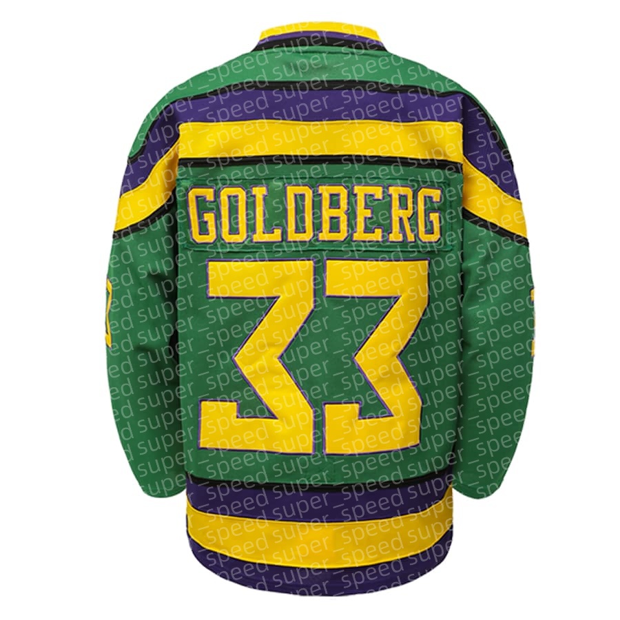 Classic fashion embroidery, casual holiday men's V-neck long sleeved shirt, Goldberg 33 ice hockey jersey with green duck, machine washed and fit
