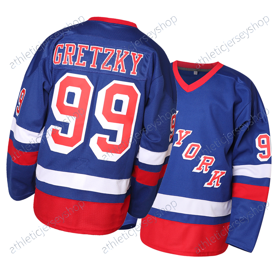 In stock #99 Gretzky Jerseys Men's V-neck long sleeved ice hockey suit micro elastic breathable retro ice hockey shirt