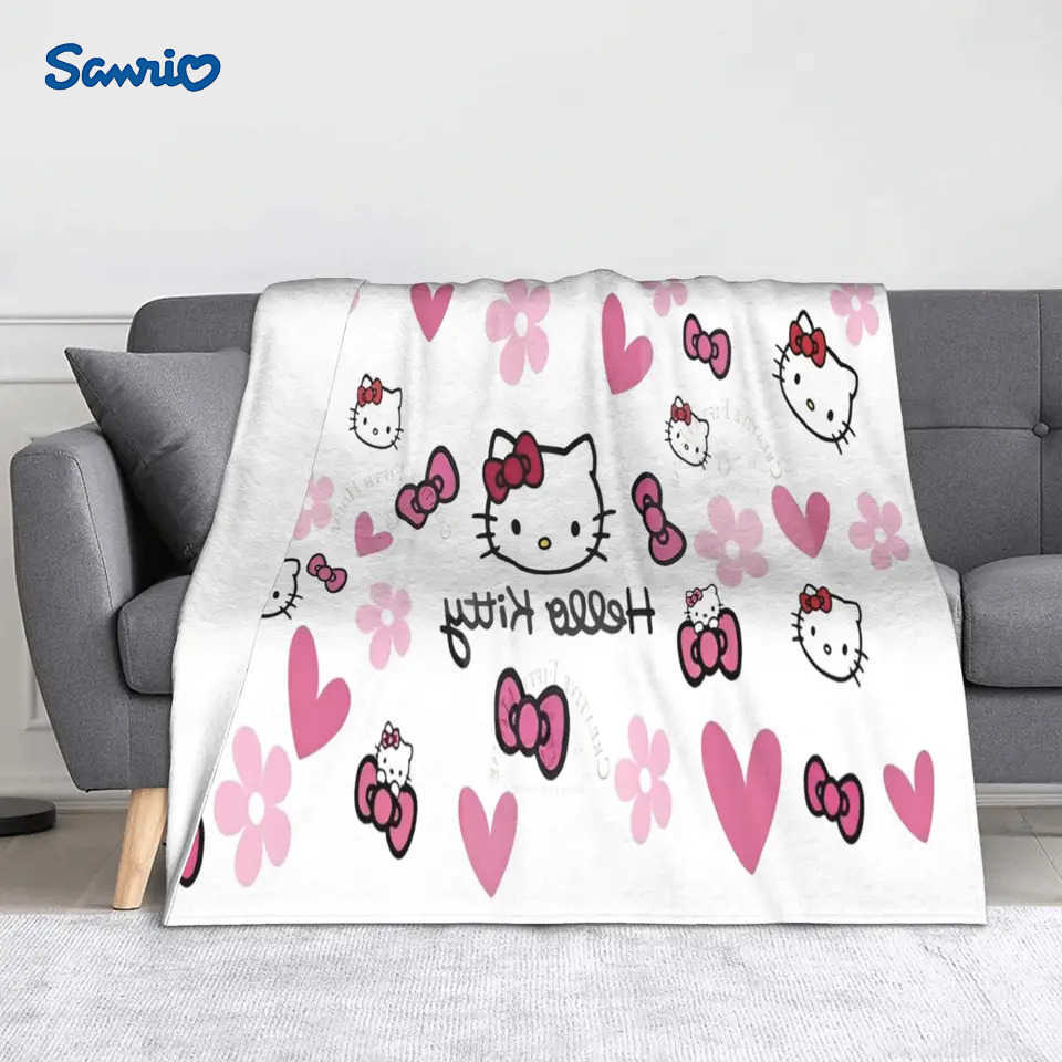 Sanrio hellos kittys Throw Blanket for Couch Soft Cozy Plush Blanket 50x60 Inches Multiple Sizes Bedspreads for All Seasons H251201