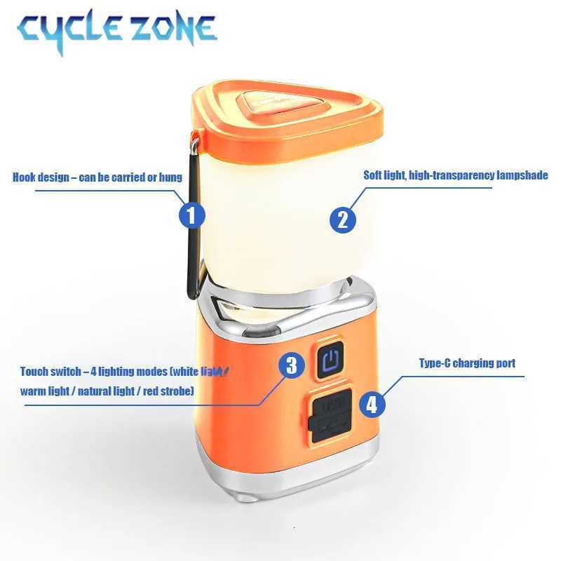 Portable Camping Light TYPE-C Rechargeable Dimmable Hanging Tent Lantern Night Lights Outdoor Camping Fishing Emergency Lighting M251201