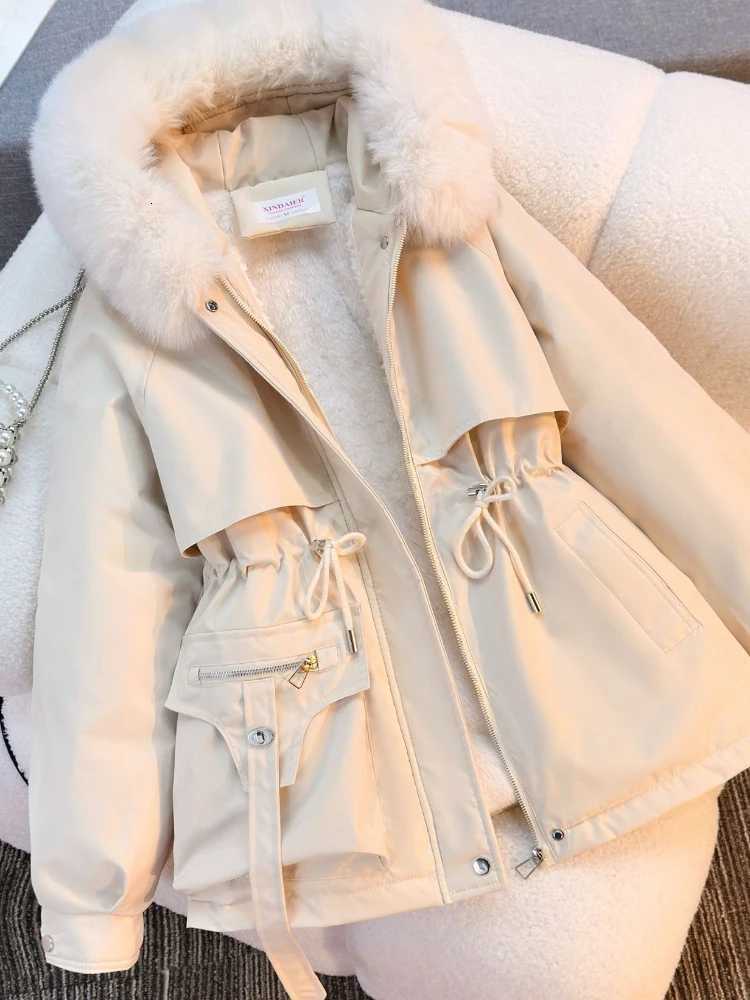 New in Womens Autumn Winter Fashionable Loose Hooded Jacket Solid Color Casual Thick Warm Zipper Parka Coat Clothes TopsT251201