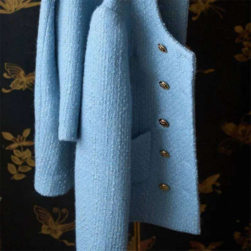 Early spring New Slimming Tweed Style Socialite Women's European Vintage Fashion Crew Neck Short Jacket Little Fragrance Wind