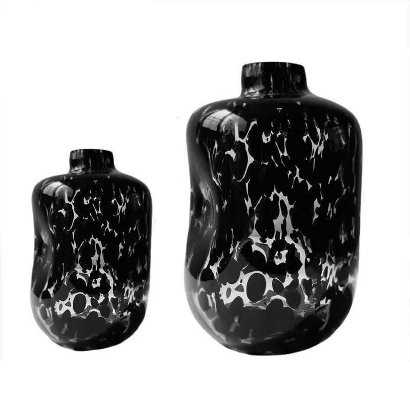 Transparent Black Leopard Print Polka Dot Vase Concave Texture Flower Vase Hydroponics Terrarium He Decoration Y251201