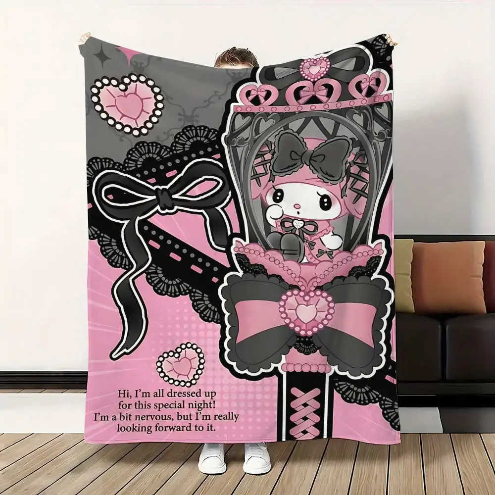 Sanrio Kawaii Magic Melodys Blanket Bed Blankets for Decorative Sofa Fluffy Plaid Home and Decoration Luxury Bedding Throw Knee Soft H251201