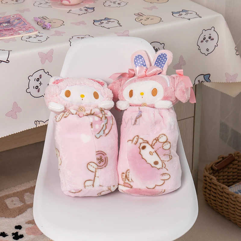 Sanrio Cartoon My Melody Warm Blanket Japanese Style Nap Blanket Portable Travel Blanket Pink Comfortable Flannel Blanket Girl H251201