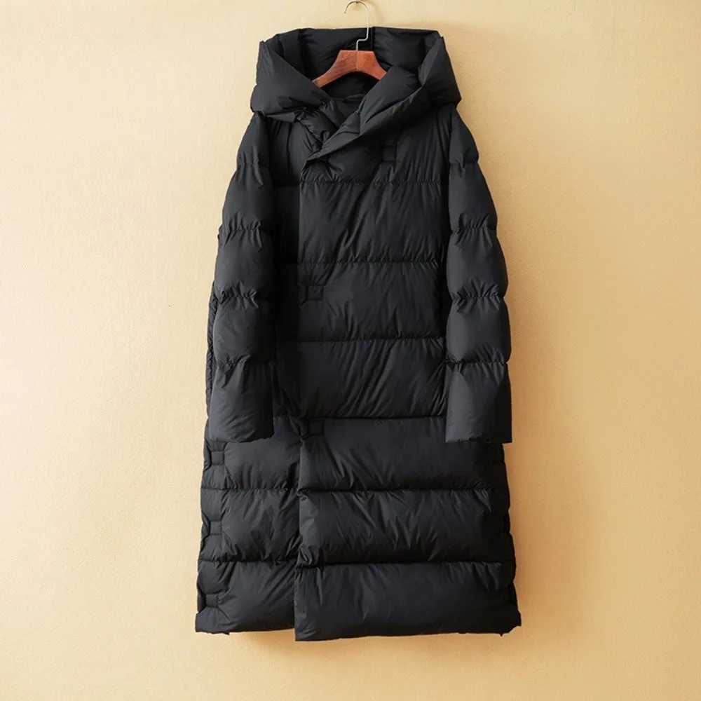Down Jacket Women Long Hooded Parkas Coat Oversized 2024 New Fashion Lightweight Warm 90 White Duck Down Coats Winter OvercoatT251201