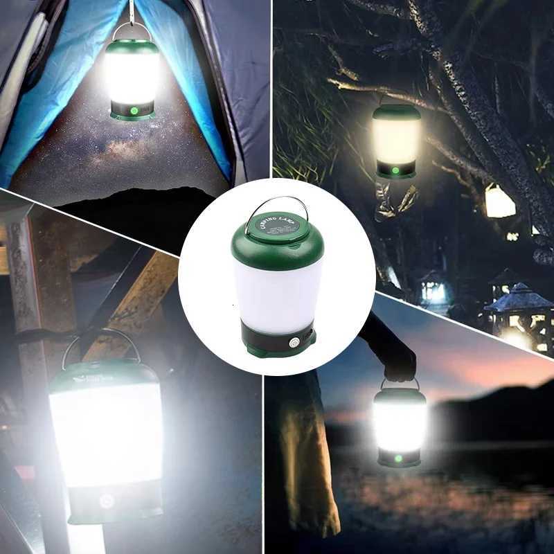 Portable Camping Lanterns Rechargeable 3 Color Dimmable Tent Light Outdoor Waterproof Flashlight Emergency Work Lamp For Fishing M251201