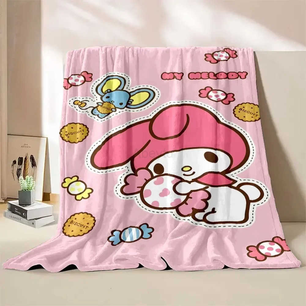 Sanrio My Melody Flannel Blanket Soft Fluffy Quilt Thicken Plush Nap Blanket Cartoon My Melody Sofa Blanket Child Adult Gift H251201