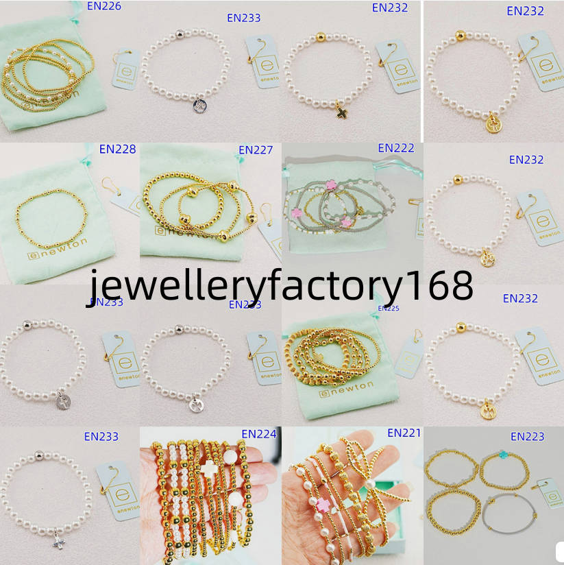 High Quality Enewton Brand Jewelry Cross Pearl Bracelets Bangles Beads Real Gold Filled Bracelet Bangle Cuff Brand Birthday Gift ENZ10