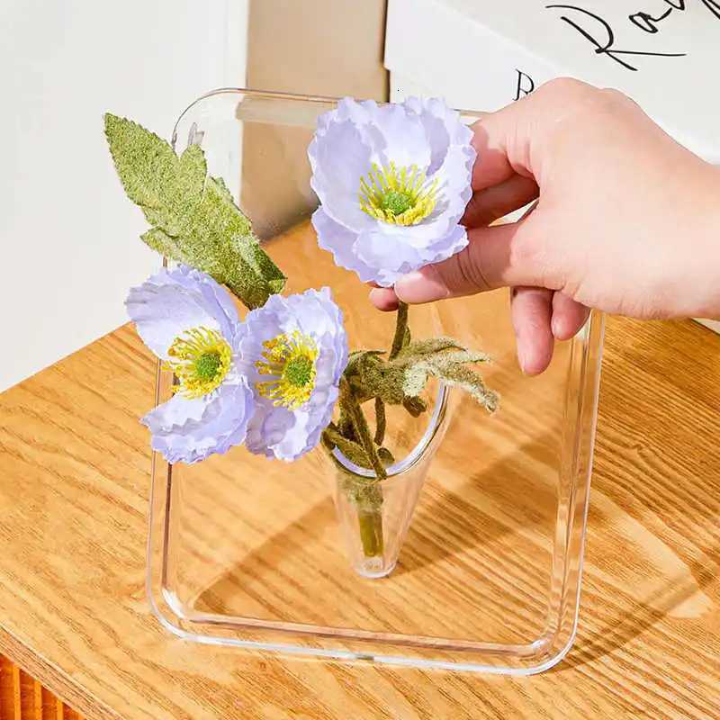 Picture Frame Unique Flower Vase Clear Acrylic Flower Vase for Centerpieces Minimalist He Decor Vases Y251201