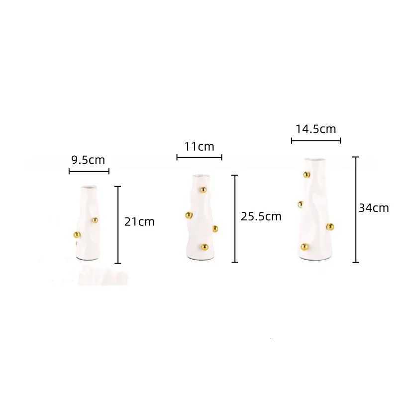 Resin Vase Abstract Golden Ball Art Deco Bead Point Tabletop Ornament Flower Vase Floral Arrangement Accessories He Decoration Y251201